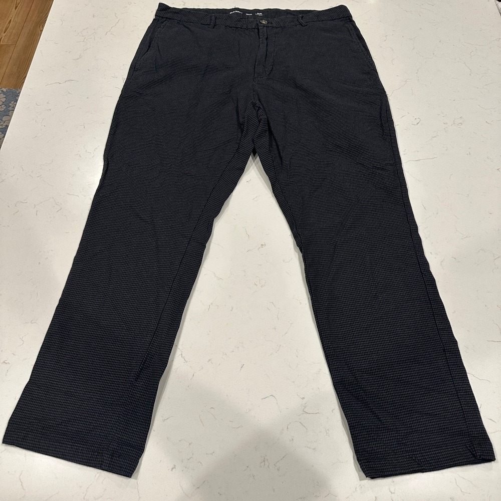 Old Navy Men 36x30 Slim Built-In Flex Houndstooth Pants Charcoal Grey Black